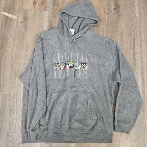 Looney Tunes XL Vintage 2000 WARNER BROS Bugs bunny Taz Daffy Marvin Hoodie gray